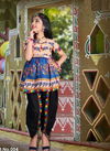 Blue And Black RAMZAT Children navaratree special Exclusive Feative Wear Poli Rayon Digital Print Dhoti Kedia Collection RAMZAT 004